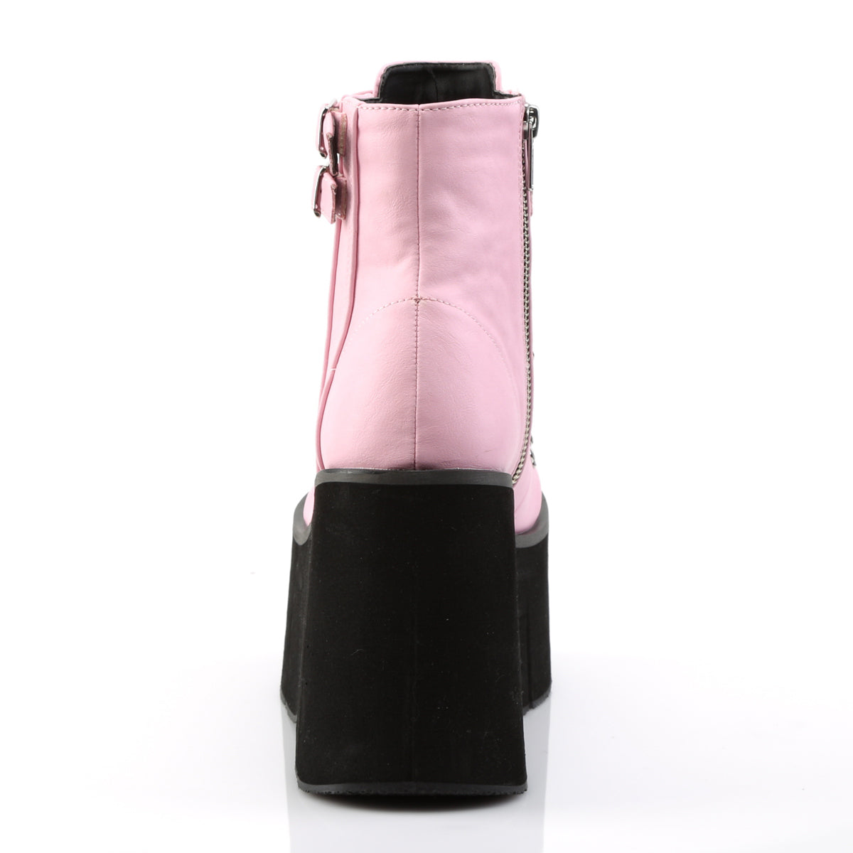 DemoniaCult Botas de tobillo para mujeres KERA-21 B. cuero vegano rosa