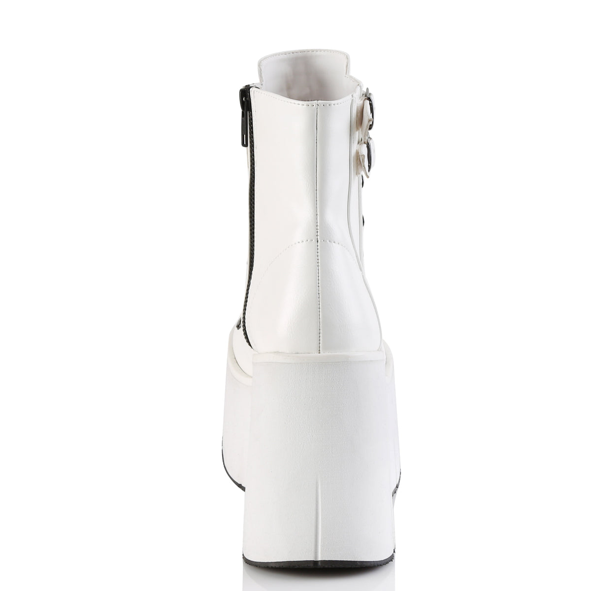 DemoniaCult Botas de tobillo para mujeres KERA-21 Wht Leather Vegan