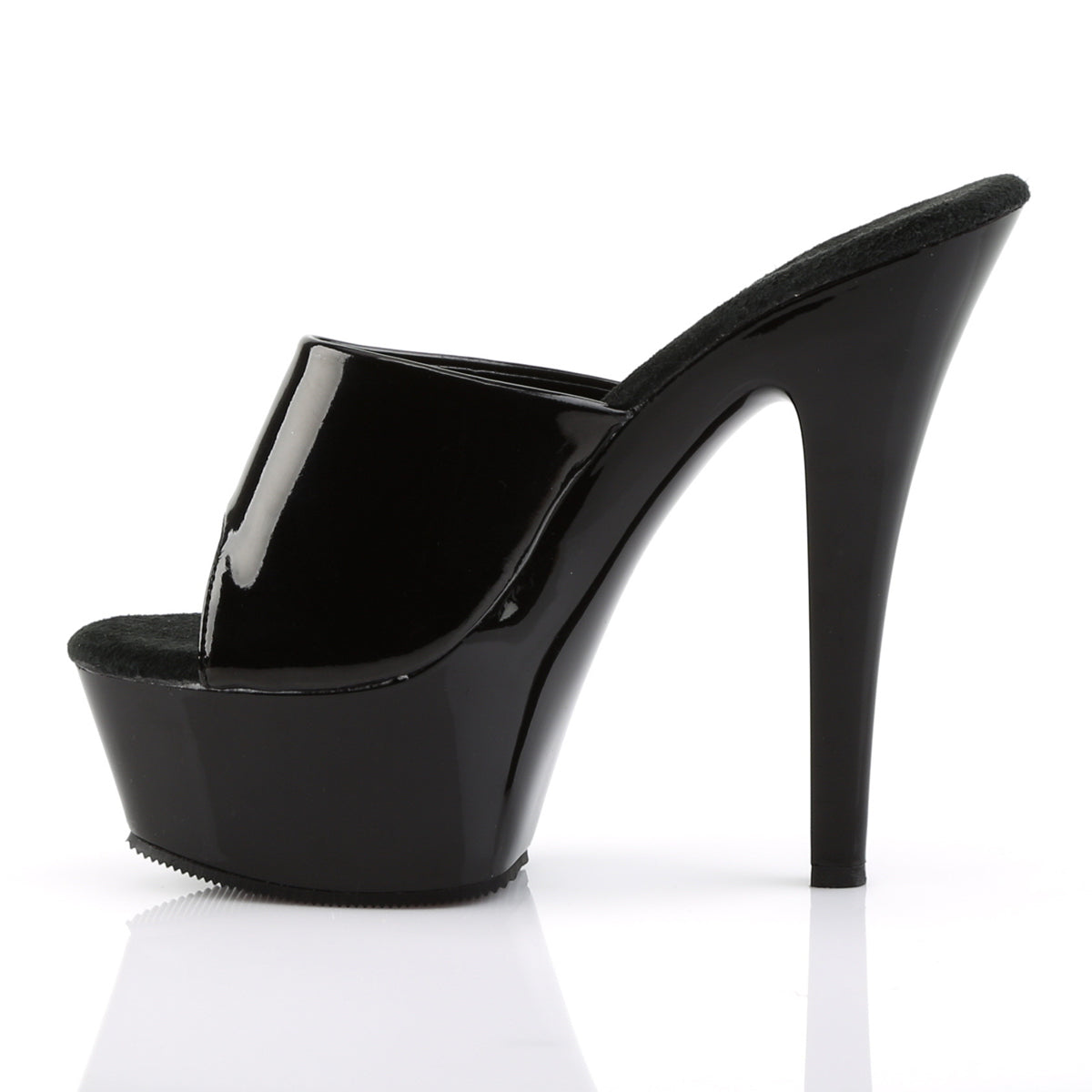Pleaser Sandalias para mujer KISS-201 BLK PAT / BLK