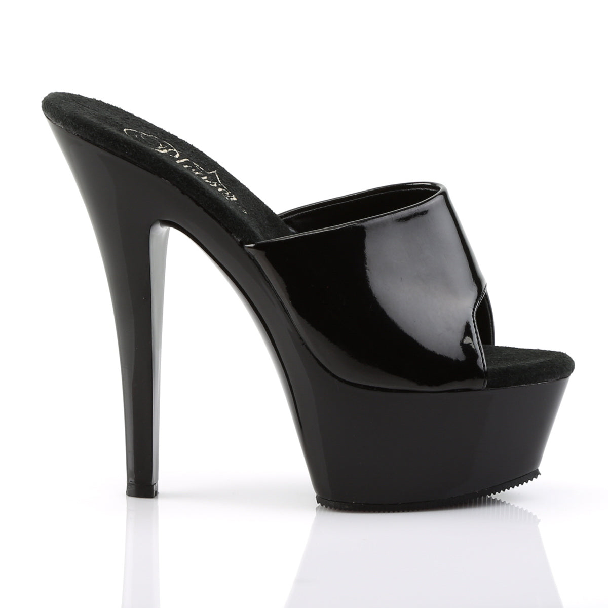 Pleaser Sandalias para mujer KISS-201 BLK PAT / BLK