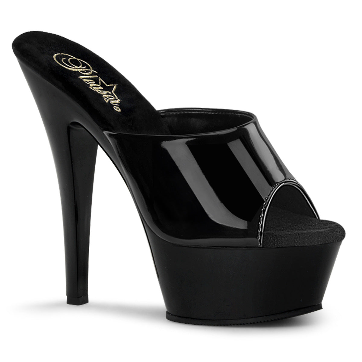 Pleaser Sandalias para mujer KISS-201 BLK PAT / BLK
