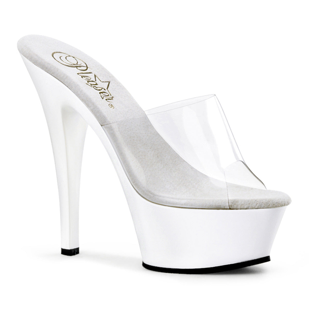 Pleaser Womens Sandals KISS-201 Clr/Wht