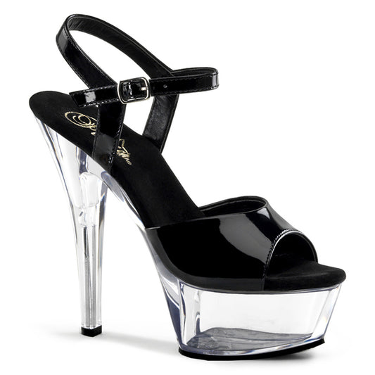 Pleaser Sandalias para mujer KISS-209 BLK PAT / CLR