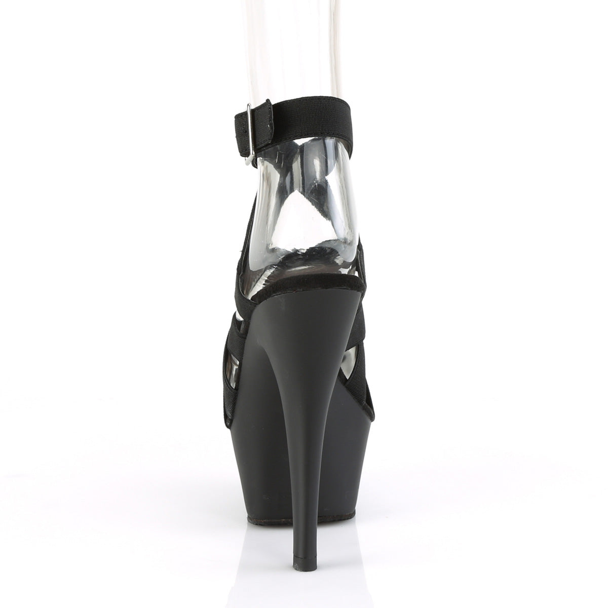 Pleaser Sandalias para mujer KISS-241 BLK BANDA ELASTIC / BLK MATE