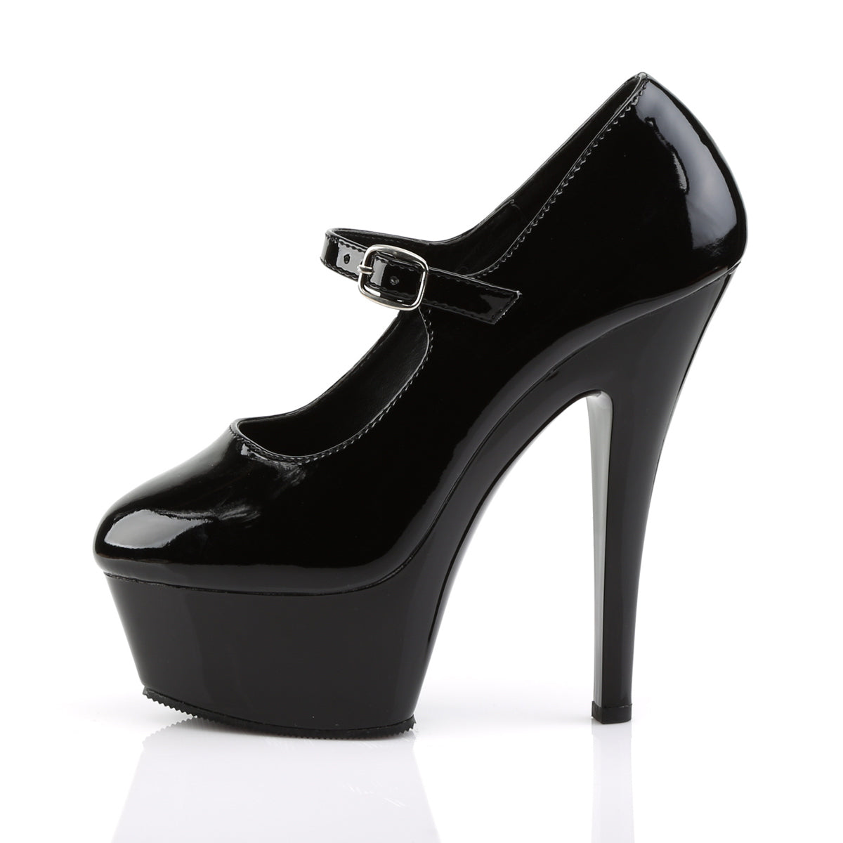 Pleaser Sandalias para mujer KISS-280 BLK PAT / BLK