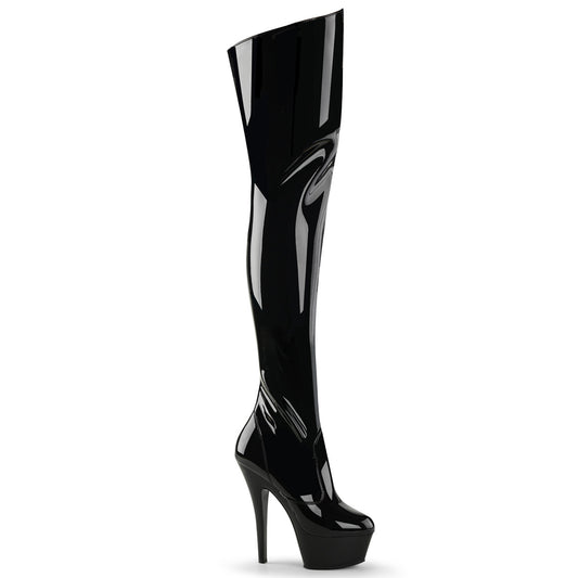 Pleaser Botas de mujer KISS-3010 BLK PAT / BLK