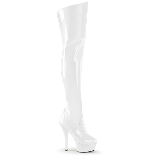 Pleaser Botas de mujer KISS-3010 WHT PAT / WHT