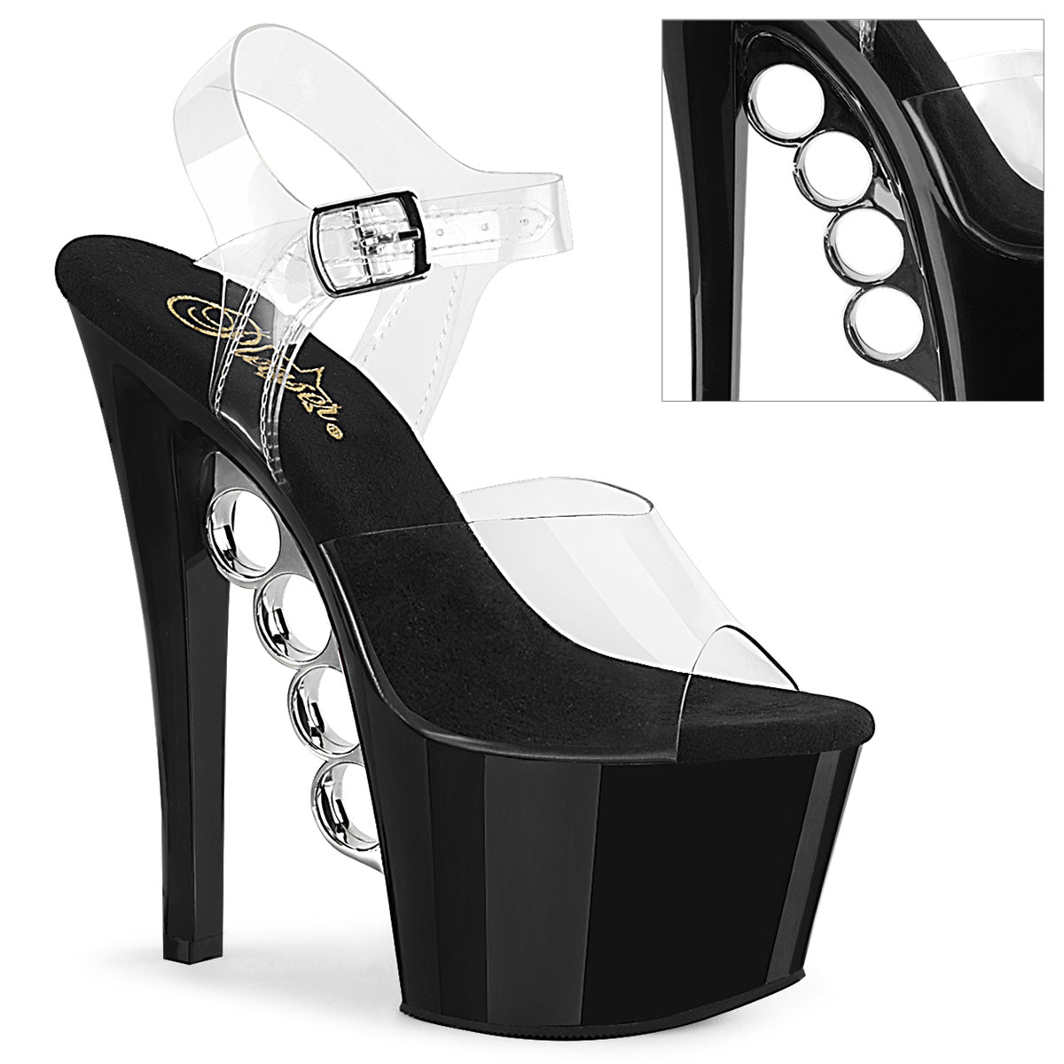 Pleaser Sandalias para mujer KNUCKS-708 clr / blk