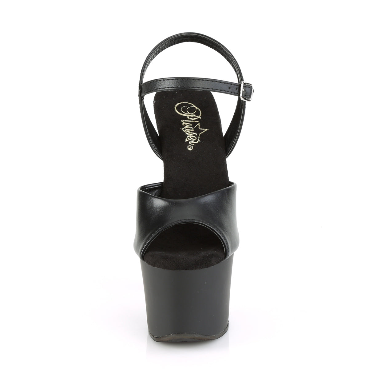 Pleaser Sandalias para mujer KNUCKS-709 BLK Faux Cuero / Blk Mate