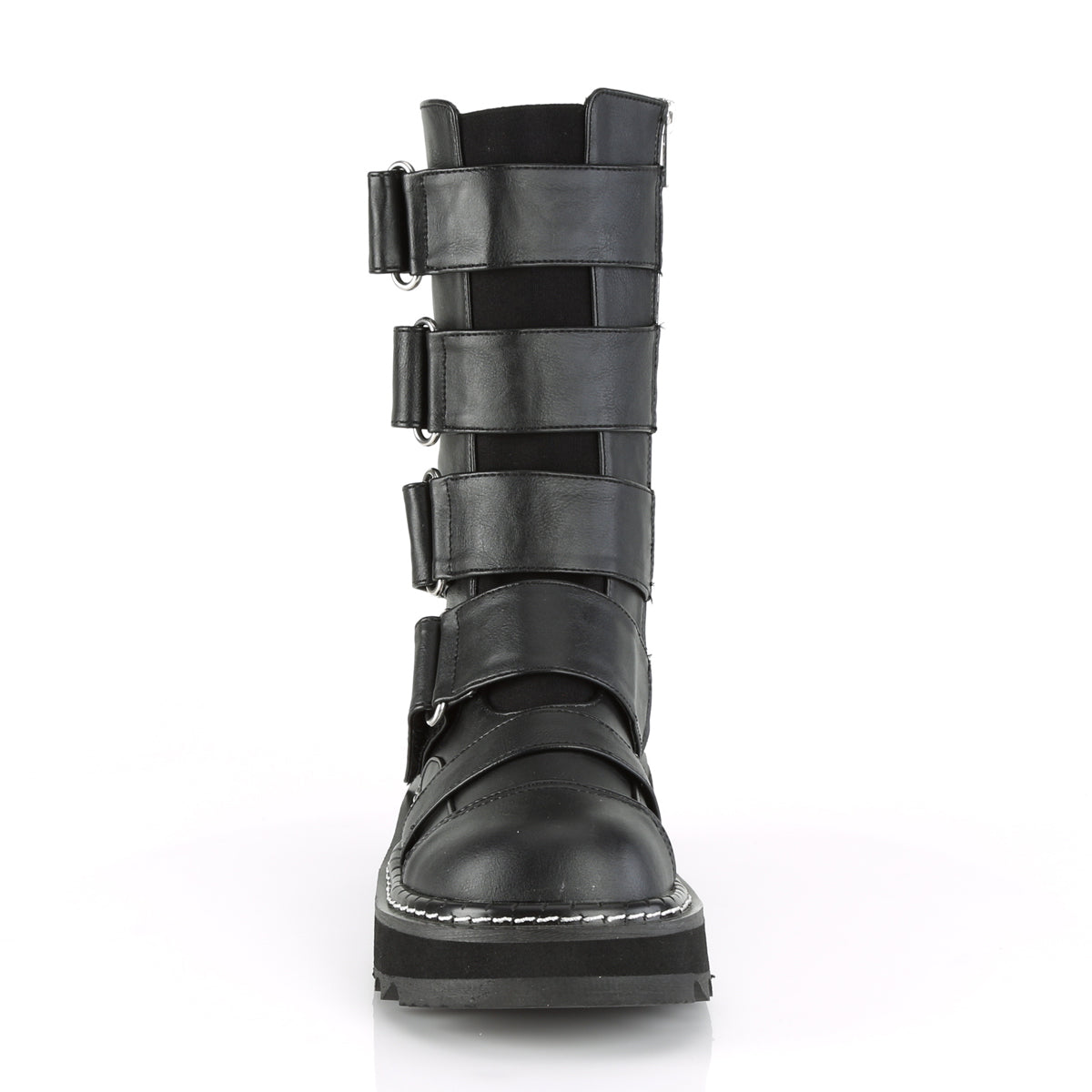 DemoniaCult Botas de mujer LILITH-211 BLK de cuero vegano