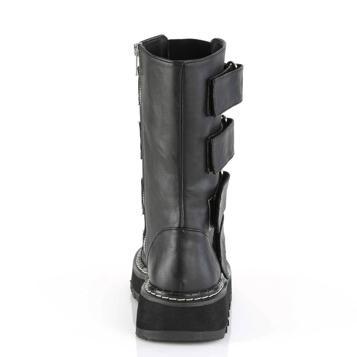 DemoniaCult Botas de mujer LILITH-211 BLK de cuero vegano