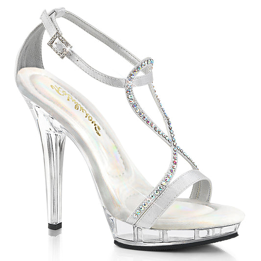 Fabulicious Sandalias para mujer LIP-156 SLV SATIN / CLR