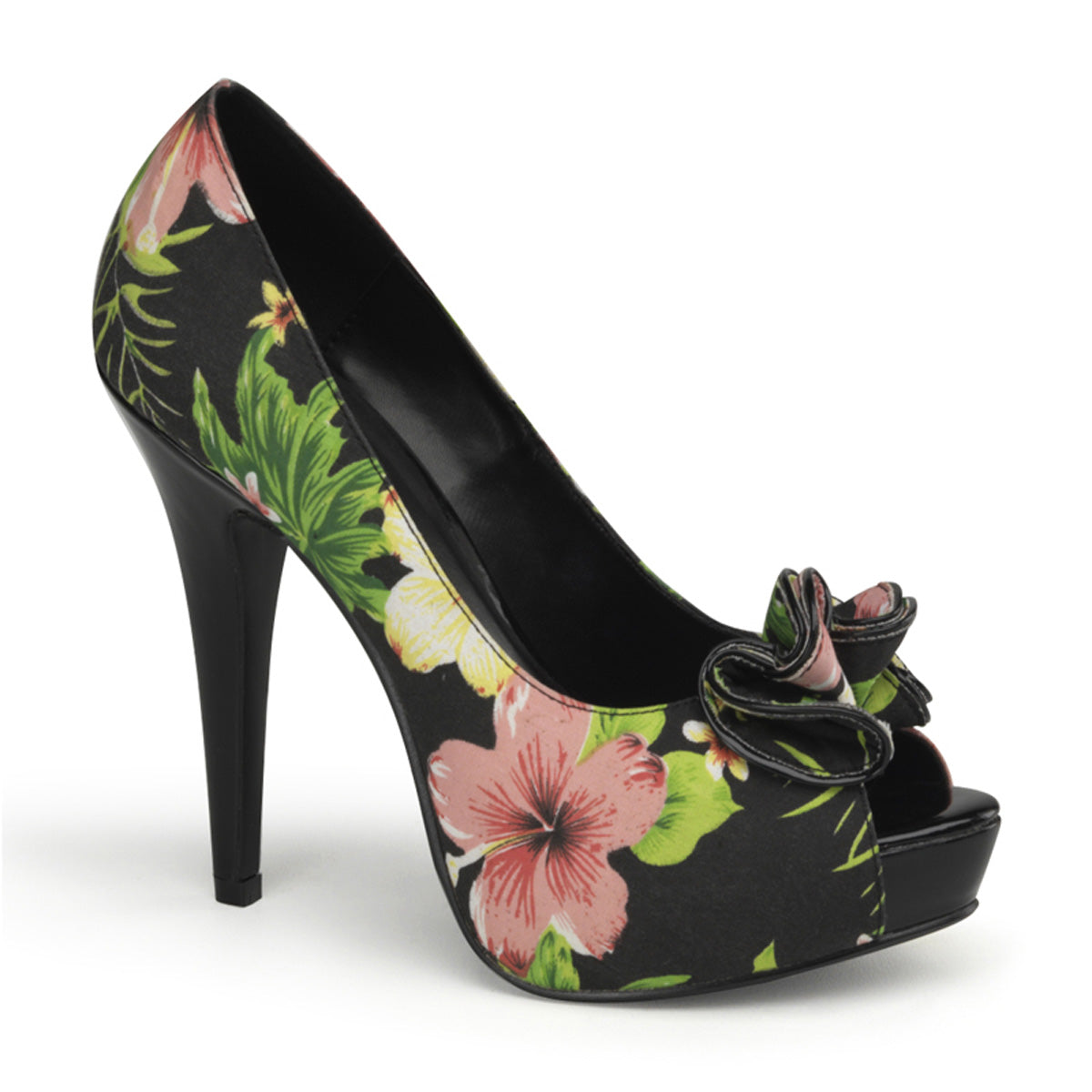 Pin Up Couture Bombas para mujer LOLITA-11 Tela de impresión floral blk