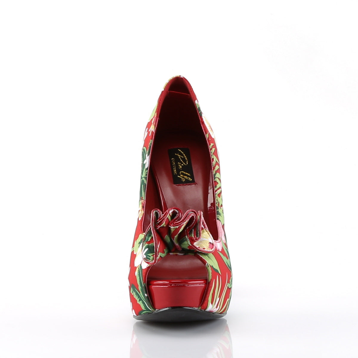 Pin Up Couture Bombas para mujer LOLITA-11 tela de impresión floral roja