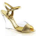 Fabulicious Sandalias para mujer LOVELY-442 CLR-Gold Metallic PU / CLR