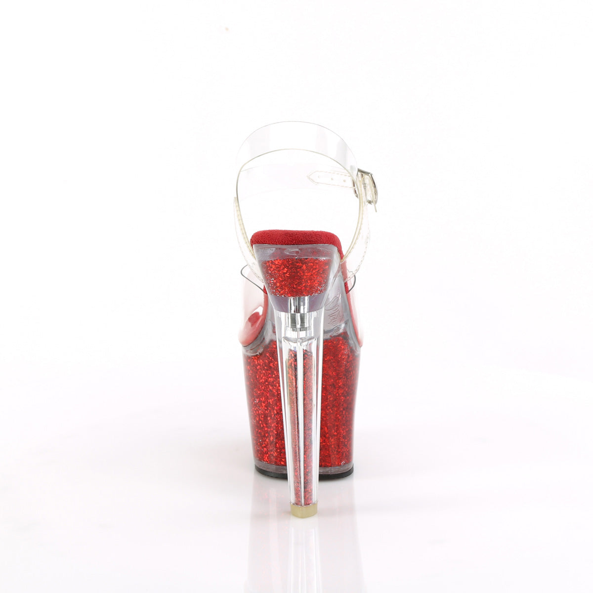 Pleaser LOVESICK-708sg CLR/Red Iridescent Brillings