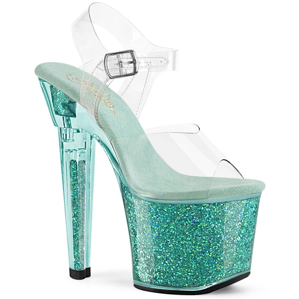 Pleaser LOVESICK-708sg CLR/Aqua Multi Iridescent Killitters
