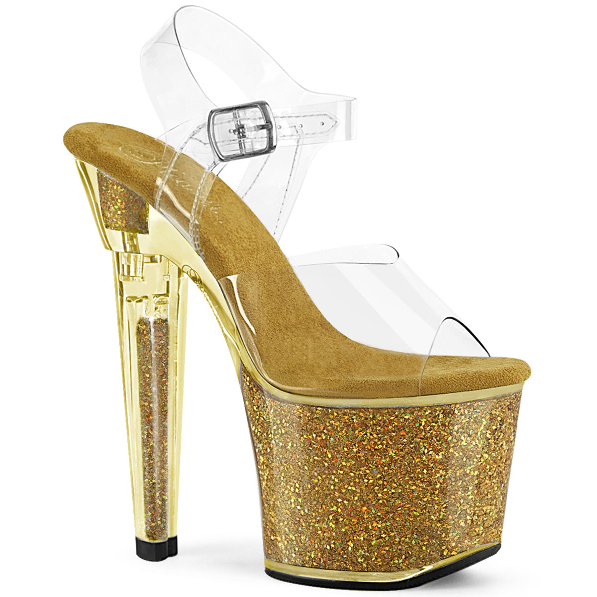 Pleaser LOVESICK-708sg CLR/Gold Multi Iridescent Brillings