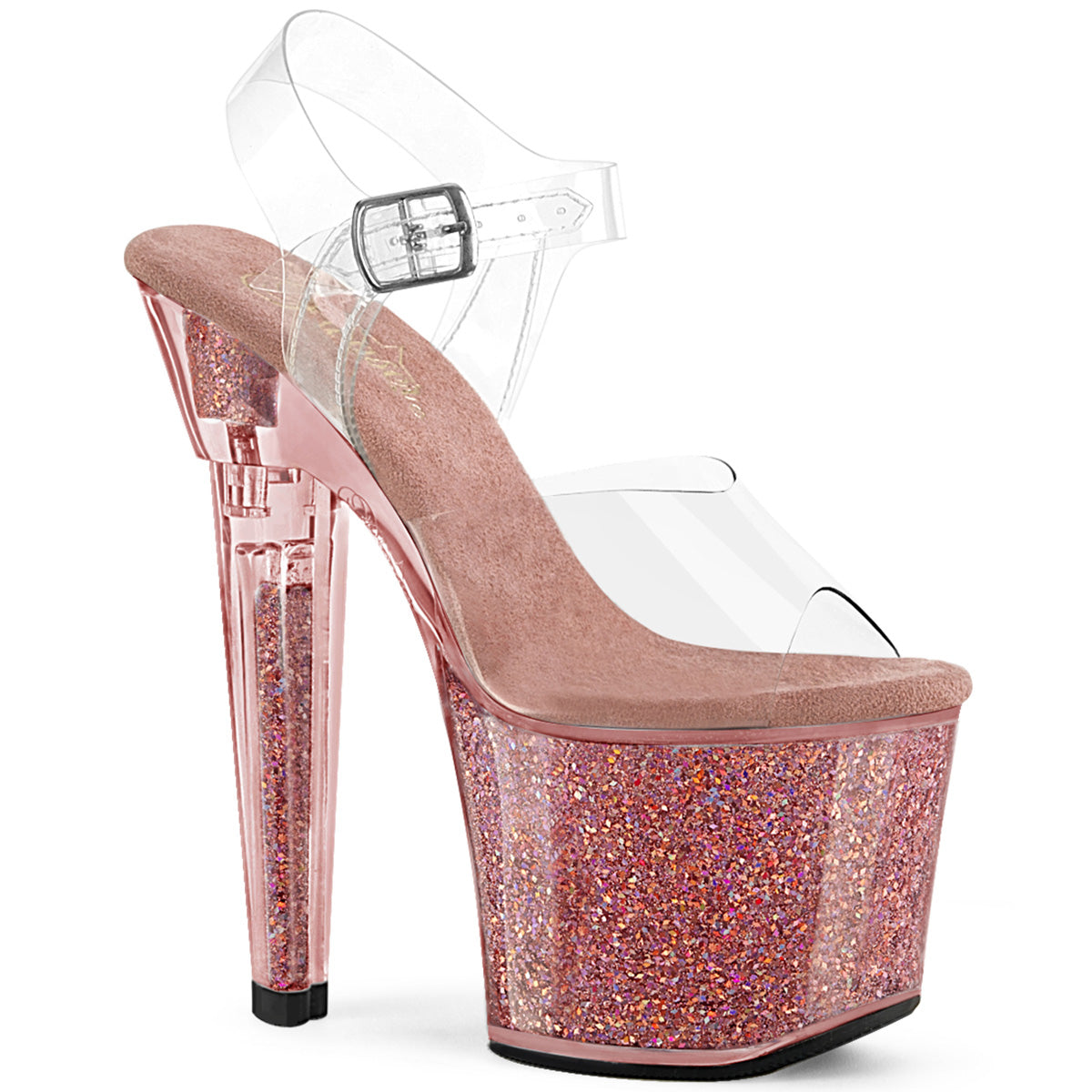 Pleaser LOVESICK-708SG CLR/Pink Multi Iridescent Brillings