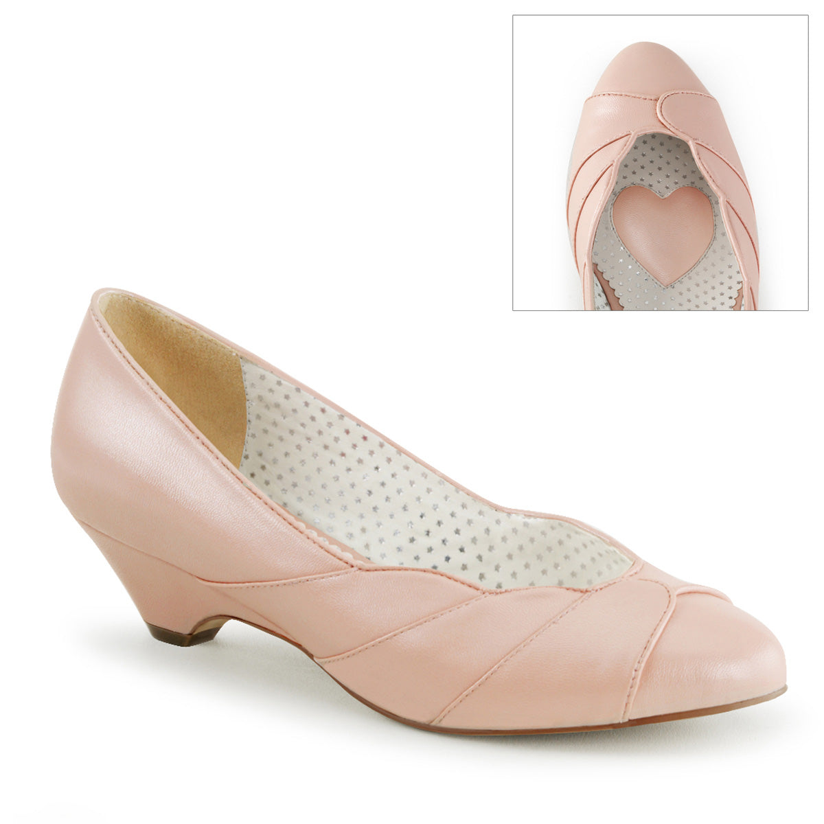 Pin Up Couture Bombas para mujer LULU-05 B. Cuero Faux Pink