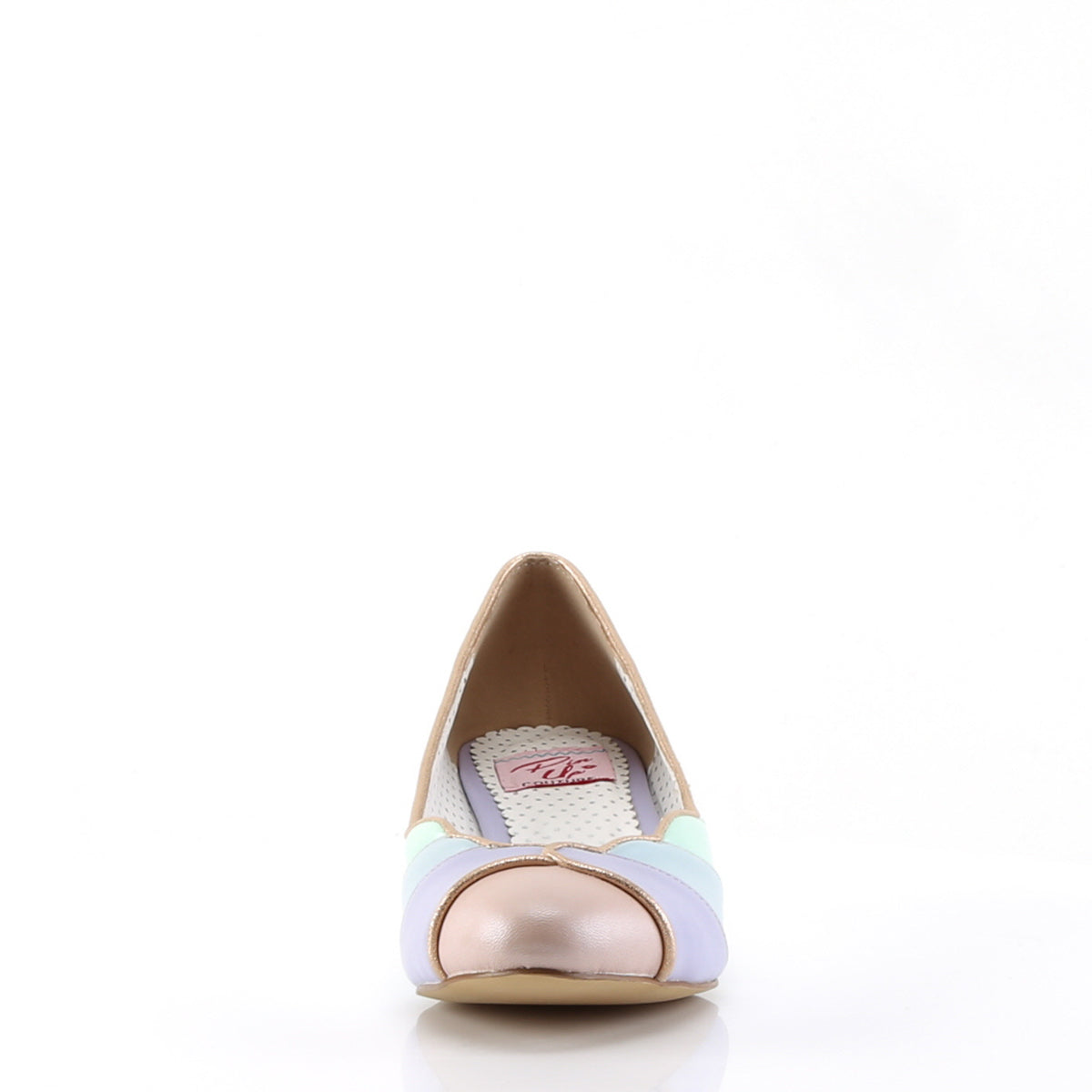 Pin Up Couture Bombas para mujer LULU-05 Whit-Mint Multi Faux Cuero