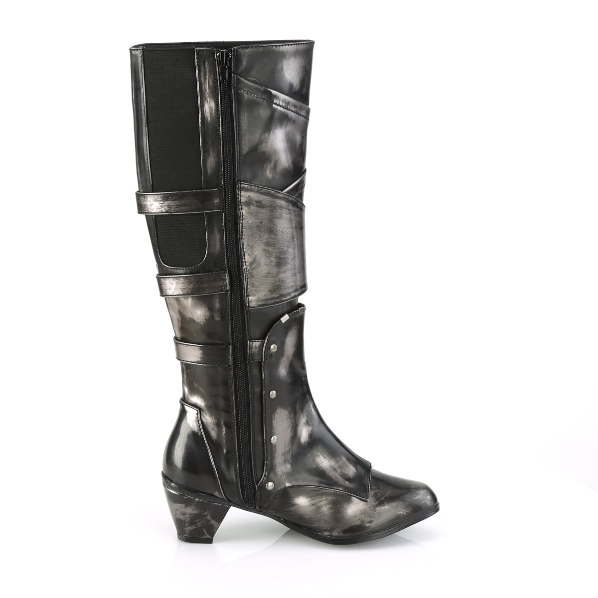 Funtasma Botas de mujer MAIDEN-8820 PU de pabellón de peltre