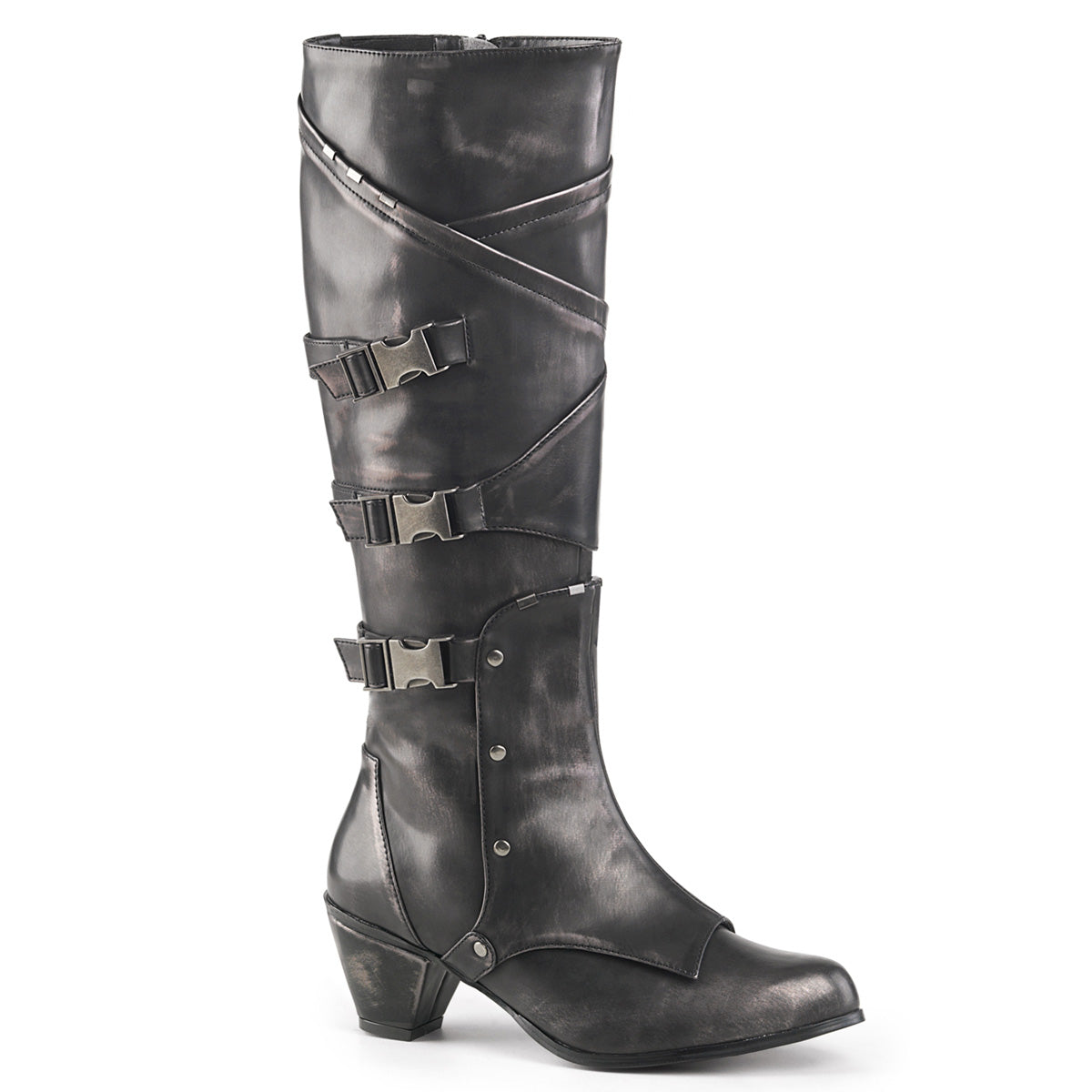 Funtasma Botas de mujer MAIDEN-8820 PU de pabellón de peltre