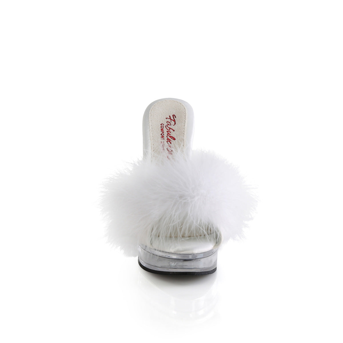 Fabulicious Sandals MAJESTY-501F-8 Wht Faux Leather-Fur/Clr