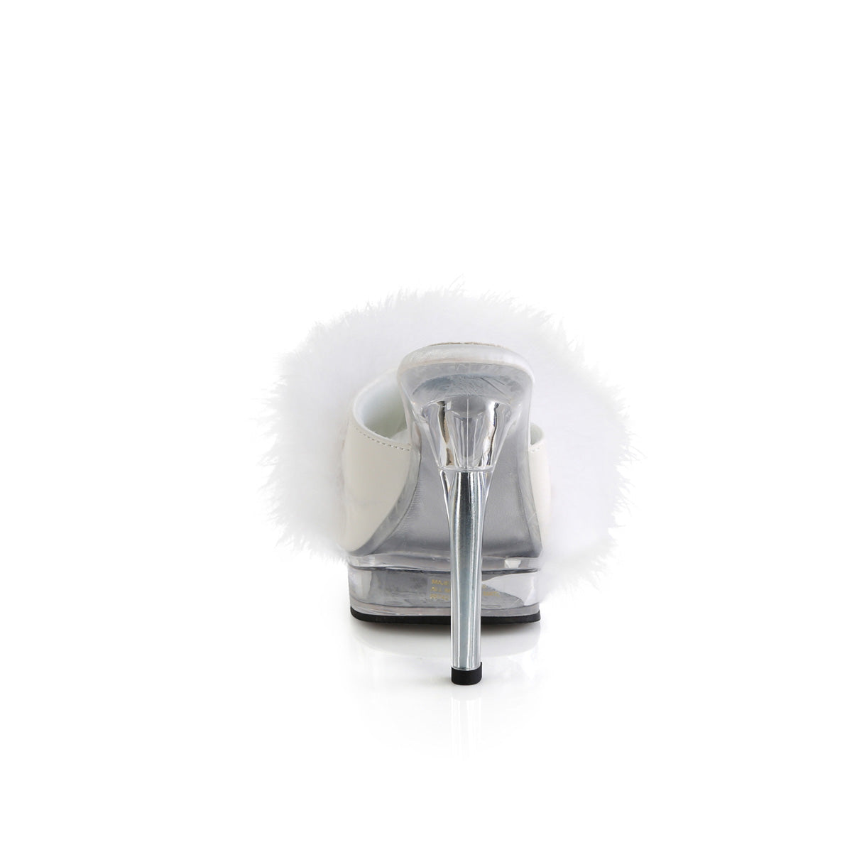 Fabulicious Sandals MAJESTY-501F-8 Wht Faux Leather-Fur/Clr