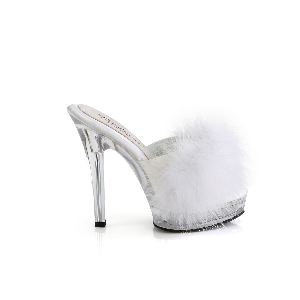 Fabulicious Sandals MAJESTY-501F-8 Wht Faux Leather-Fur/Clr