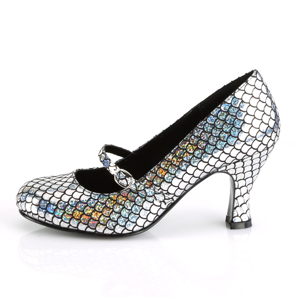 Funtasma Bombas para mujer Mermaid-70 holograma de plata PU