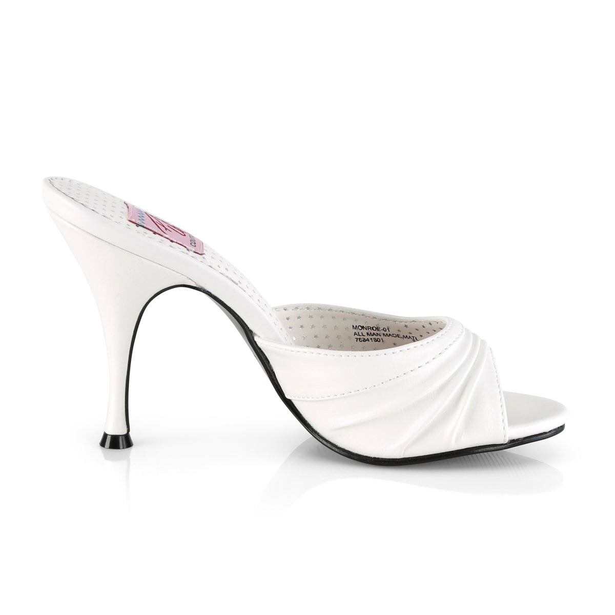 Pin Up Couture Bombas para mujer MONROE-01 Wht Faux Cuero