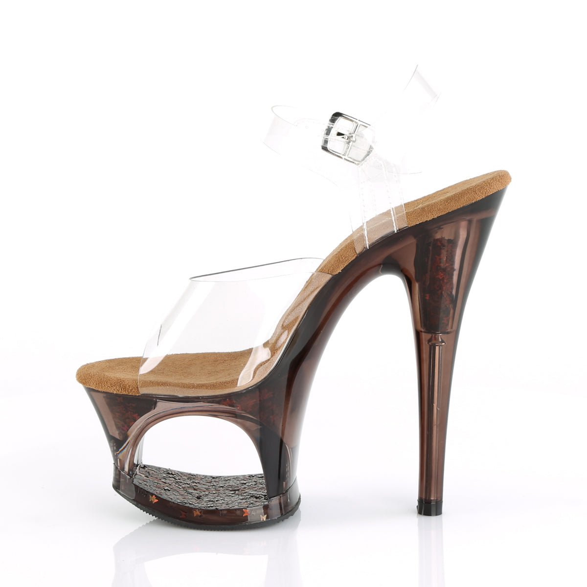 Pleaser Womens Sandals MOON-708GFT Clr/Bronze Tinted
