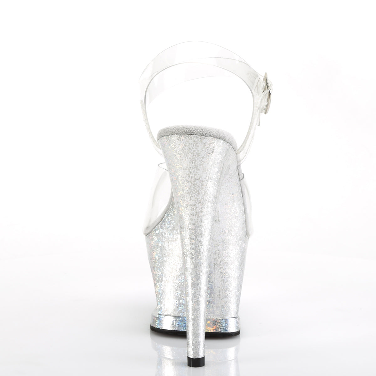 Pleaser Womens Sandals MOON-708HB Clr/Slv Hologram