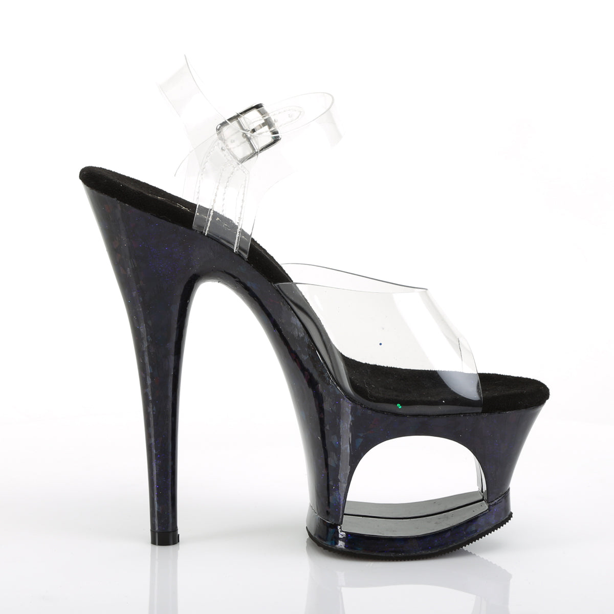 Pleaser Sandalias para mujer MOON-708HSP Color / Midnight Blue Hologram
