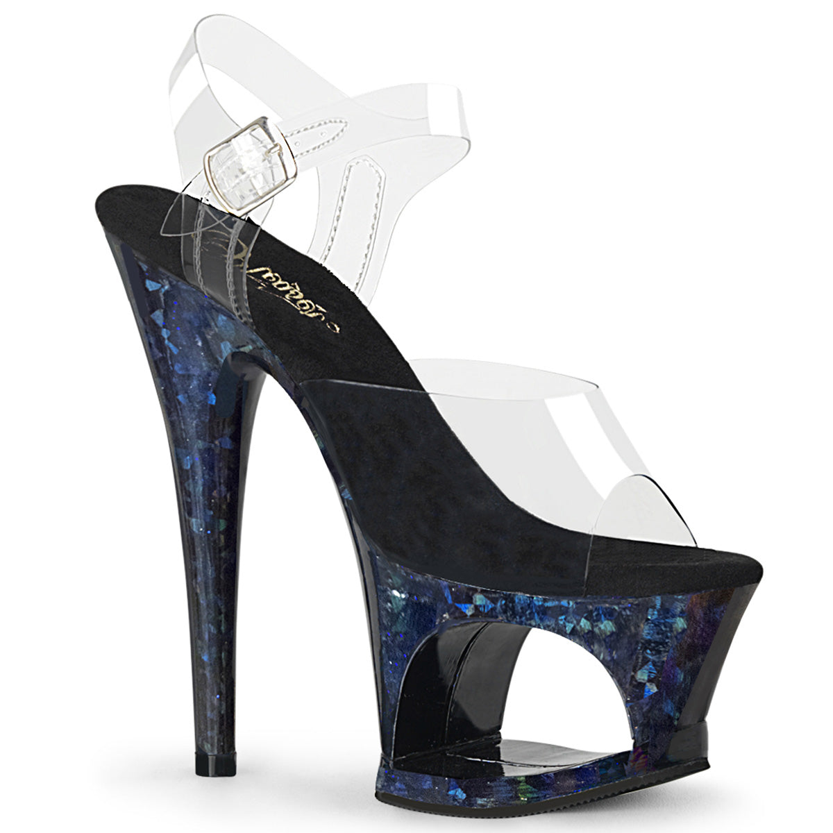 Pleaser Sandalias para mujer MOON-708HSP Color / Midnight Blue Hologram
