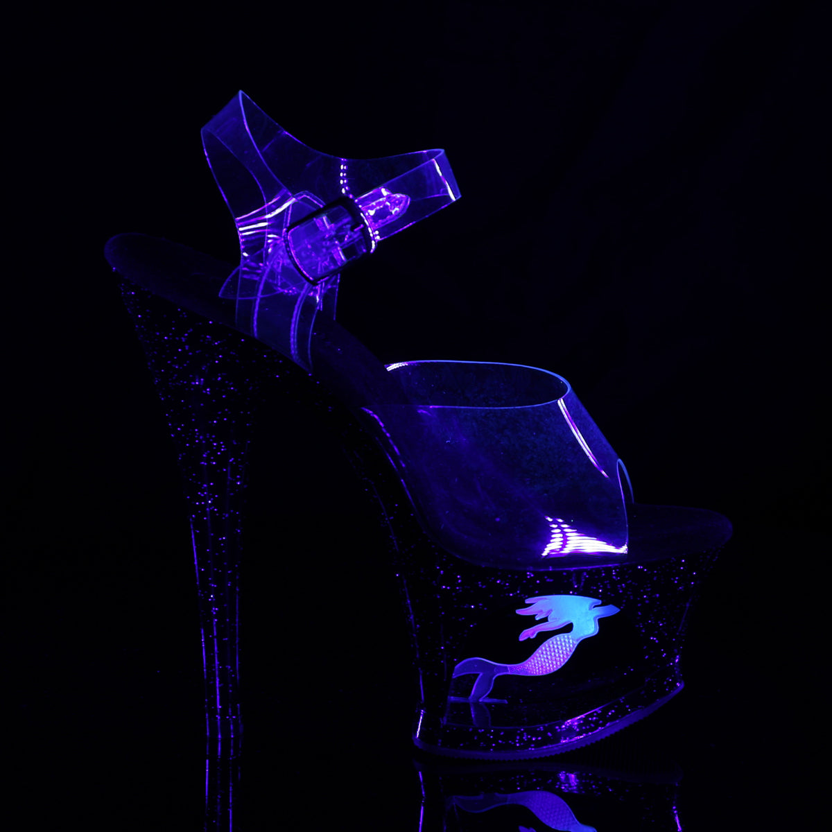 Pleaser Sandalias para mujer MOON-708mer clr / blk