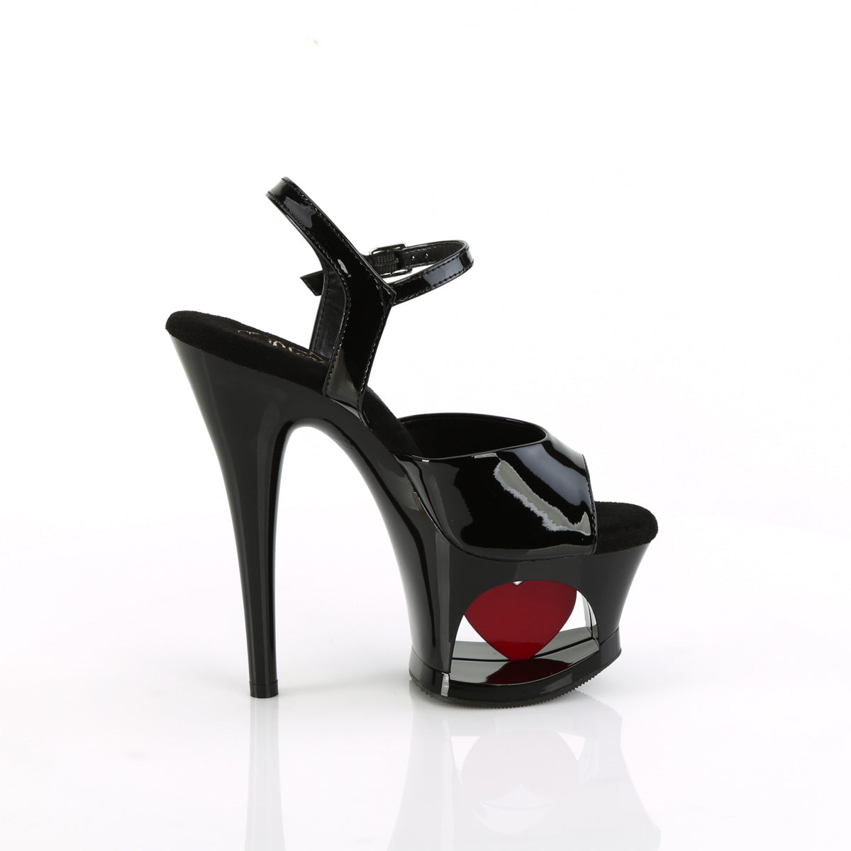 Pleaser MOON-709H Blk Pat/Blk-Red