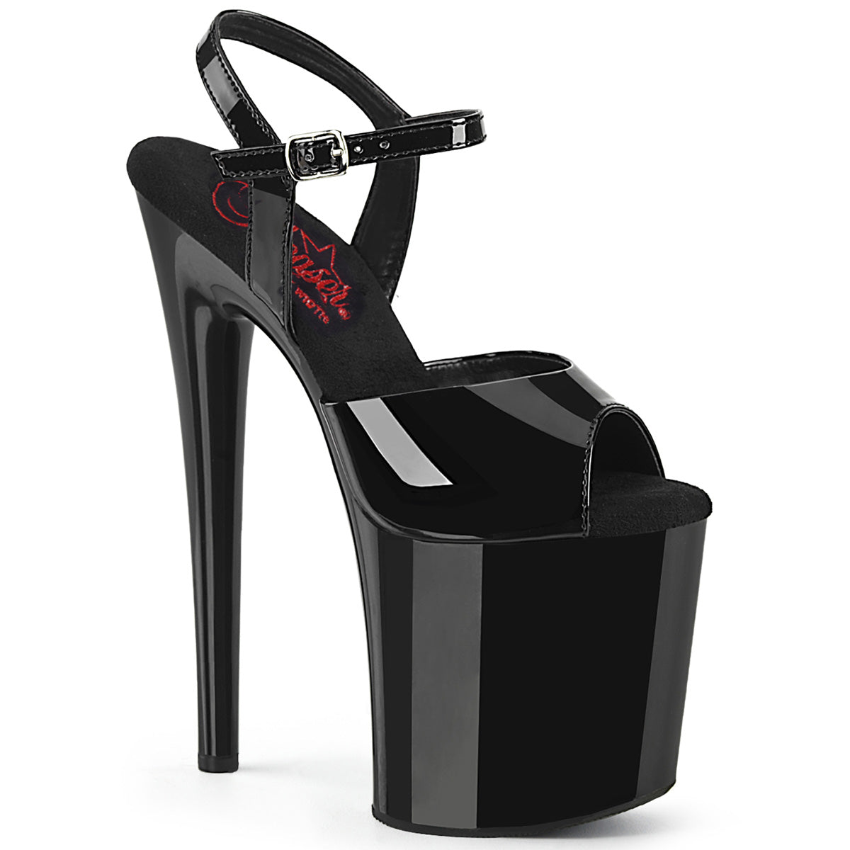 Pleaser Sandalias NAUGHTY-809 BLK PAT / BLK