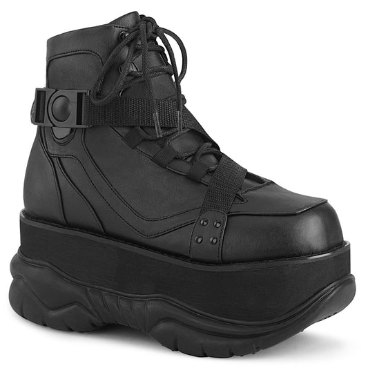 DemoniaCult Botas para hombre NEPTUNE-181 BLK de cuero vegano