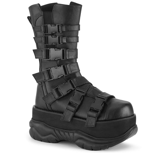 DemoniaCult Botas para hombre NEPTUNE-210 BLK de cuero vegano