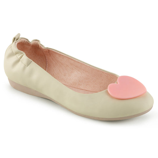 Pin Up Couture Bombas para mujer OLIVE-05 crema de piel sintética