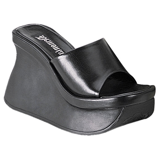 DemoniaCult Sandalias para mujeres PACE-01 BLK de cuero vegano