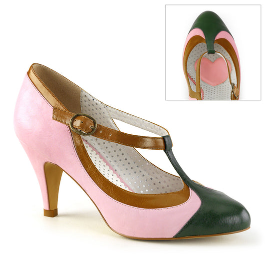Pin Up Couture Bombas para mujer PEACH-03 b.Pink Multi Faux Cuero