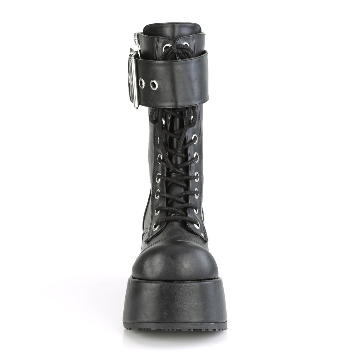 DemoniaCult Botas para hombre PETROL-150 BLK de cuero vegano