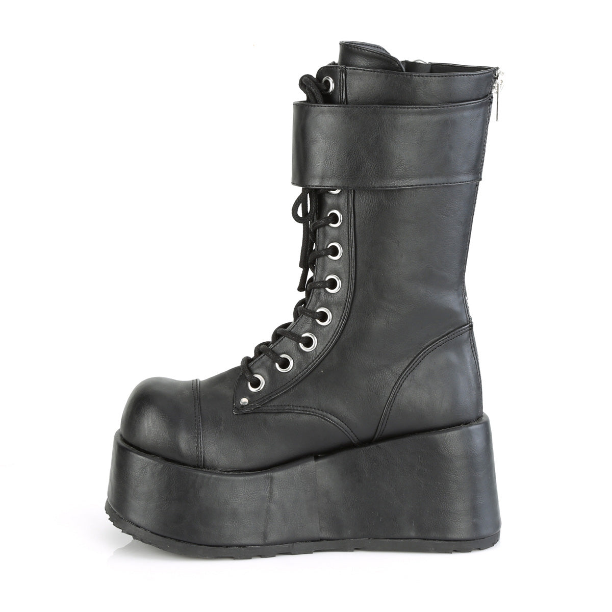DemoniaCult Botas para hombre PETROL-150 BLK de cuero vegano