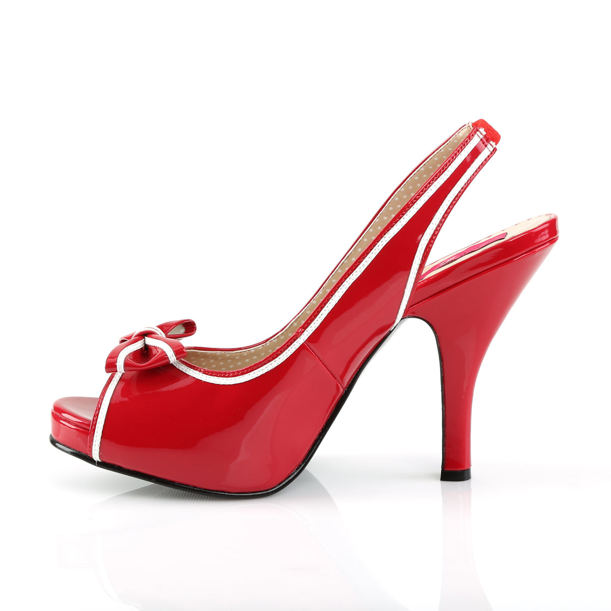 Pleaser Pink Label Bombas para mujer PINUP-10 Red-Wht Pat