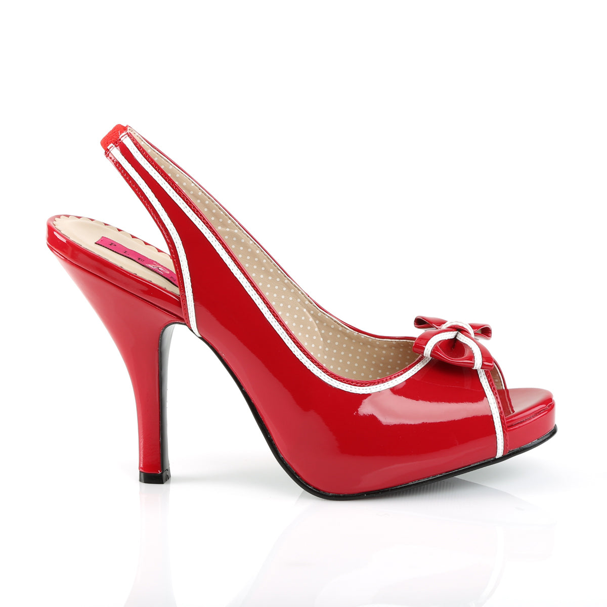 Pleaser Pink Label Bombas para mujer PINUP-10 Red-Wht Pat