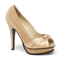 Pin Up Couture Bombas de mujer PLEASURE-05 Champagne demandó a PU-satin
