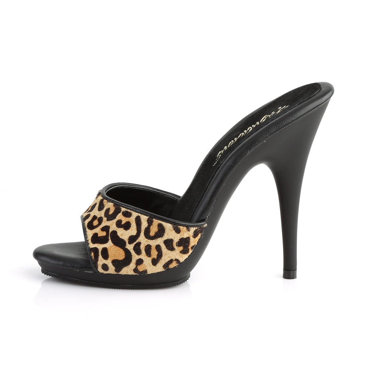 Fabulicious Sandalias para mujer POISE-501FUR Leopard Print Fur / Blk Matte
